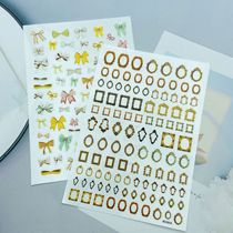 DIY Japanese Synchronized Thin Translucent Adhesive Manicure Stickers Bow and Frame Series