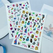 DIY Japanese synchronous thin see-through adhesive nail art stickers new spoof avatar series