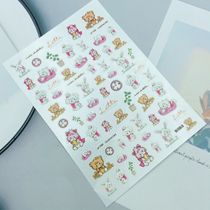 DIY Japanese Synchronized Thin Translucent Adhesive Manicure Stickers New Pink Bear Series