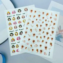 DIY Japanese synchronous thin see-through adhesive nail art stickers new cartoon girl avatar series