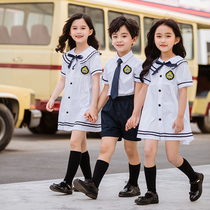 Kindergarten Navy style garden suit summer college style class clothes childrens performance graduation dress primary school uniforms
