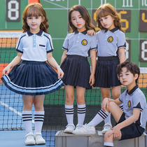Kindergarten garden dress summer short sleeve sports suit college style childrens chorus graduation photo class uniform