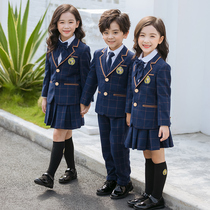 British Academy style plaid suit school uniforms Primary School students spring and autumn class uniforms for men and women children