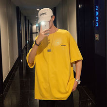 纯棉港风潮流短袖t恤男韩版宽松打底衫