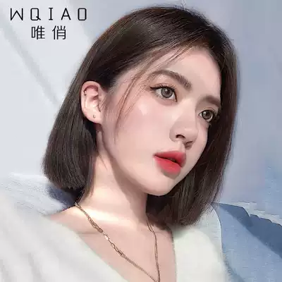 Wig women's short hair real hair full real hair silk natural fashion in the wave wave head partial full head wig set