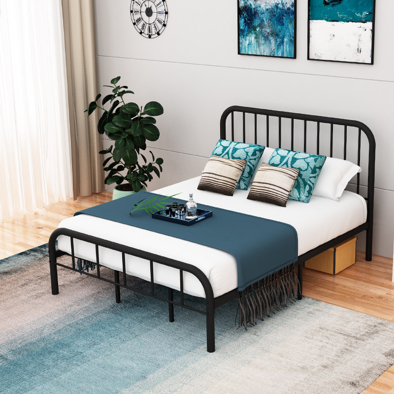 Bed modern minimalist iron bed iron frame bed 1 5 meters 1 8 meters iron bed rental apartment single double bed bed frame