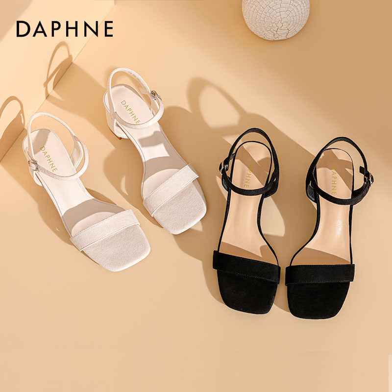 Daphne is lined with sandals women Summer 2023 New women's shoes Black Heel Shoes Children Coarse Heels with Shoe Girl-Taobao