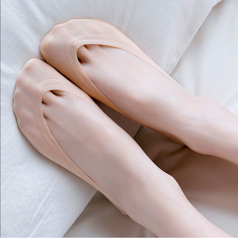 Invisible Socks Women's Summer Non-slip Anti-heel Shallow Mouth Invisible Socks Slim cotton Deodorant Lace Socks Ice Silk Tide Socks