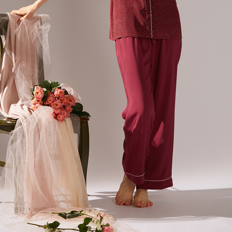 XEXZ pajama pants women's summer thin section can be worn outside loose wide-leg pants home pants