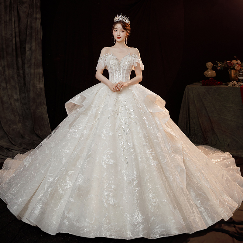 Four colors French Hepburn Wednesses Women's Luxury Out of the Gate 2024 New Advanced texture, Shoulder Best Bride, Marriage Main Dress Four colors French Hepburn Wednesses Women's Luxury Out of the Gate 2024 New Advanced texture, Shoulder Best Bride, Marriage Main Dress