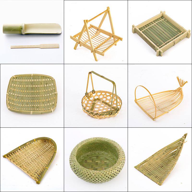 Bamboo basket Snack Steamed Buns for Home Creative Bamboo Bamboo Products Cutlery Farmhouse for Woven Plate Vines