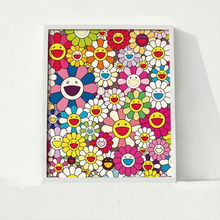 Sunflower decorative painting DIY handmade gift Children's room Digital oil painting Simple sunflower flower entrance living room