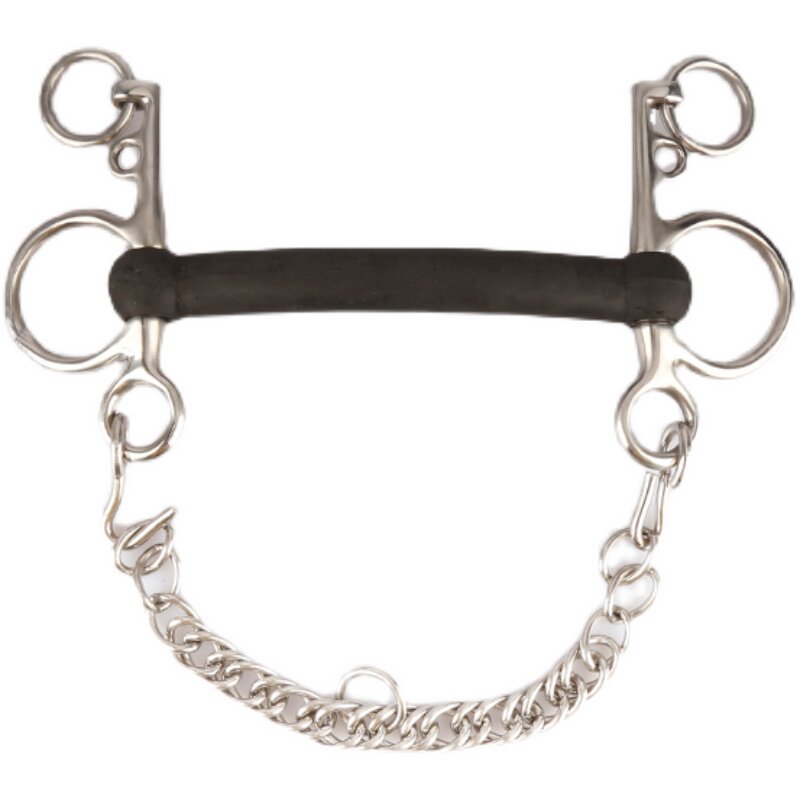 Caavassion Pelham Black Rubber Straight Equestrian title equestrian title guard rail title 135mm8209218