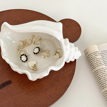 Ceramic sea snail shell Jewelry Show Shelf Accessories of Xuan Guan Key Containing Tray of Decorative Pendulum