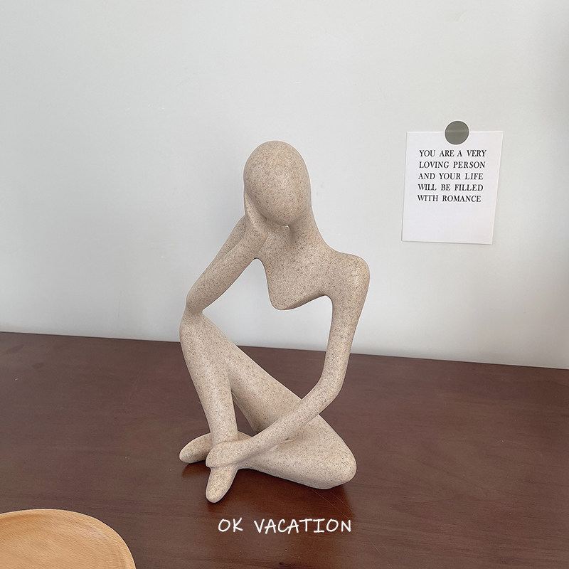 ins style home decoration character art ornaments niche thinker abstract sculpture resin room decoration dining room