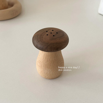 ins Han style creative desktop solid wood toothpick cylinder home cute mushroom log toothpick jar high face value toothpick box