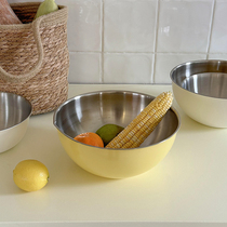 Korean style kitchen cuisine basin cuisine bowls with scale stainless steel baking eggplant and vegetable basin fruit basin