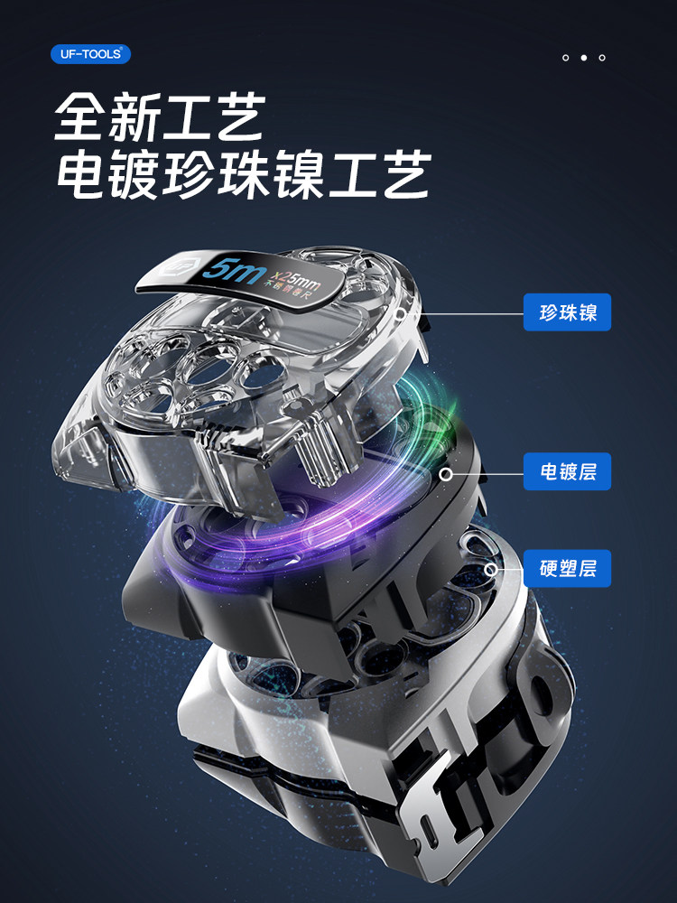 Youfu Steel Tape Measure for Home Use, Thickened and Hardened, 5-Meter Ruler, Wear-Resistant, Drop-Proof, Mini Retractable Ruler with Self-Locking, 10-Meter Ruler