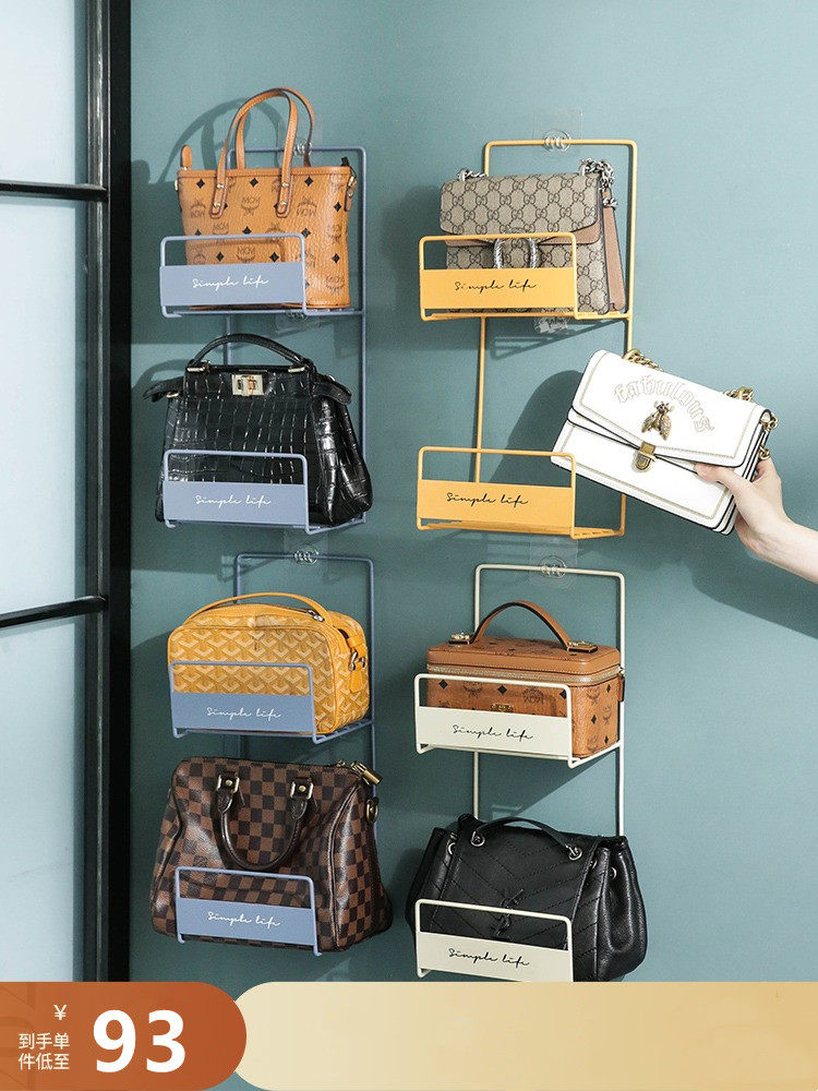 Wall-mounted Bag Shelving home Wardrobe Door Rear Hung Bag Release Bag shelf Wall containing bag Divine Instrumental