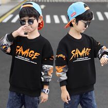 Boys fleece thickened sweater autumn and winter trendy childrens bottoming shirts childrens clothing mens warm clothes tops long-sleeved middle-aged children