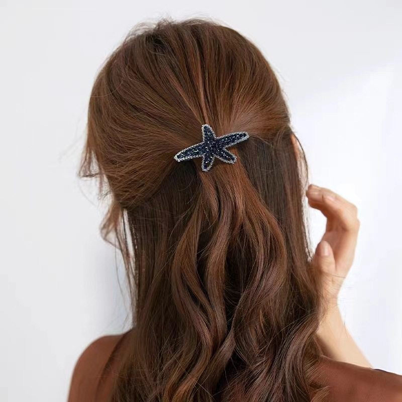 Starfish Spring Clip for the Back of the Head, Vintage Style Horizontal Clip, Elegant Bobby Pin, Half-Up Hair Clip, Side Clip