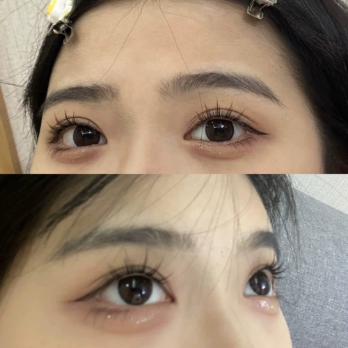 Ложная ресниц девушка натуральное моделирование чрезвычайно деликатное прозрачное стебное световое макияж, полная -кусочка маленьких порочных ресниц