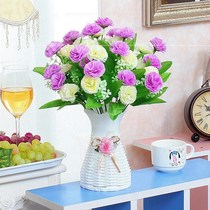 Rose fake flower with vase refrigerator set flower arrangement bonsai simulation garden office European plastic bouquet decoration