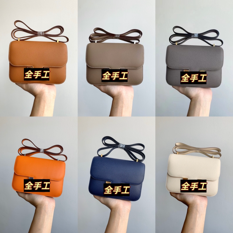Fully Handmade Kangkang 19cm Hand-Stitched Wax Thread Epsom Leather Crossbody Flight Attendant Small Square Bag Fully Handmade Kangkang 19cm Hand-Stitched Wax Thread Epsom Leather Crossbody Flight Attendant Small Square Bag