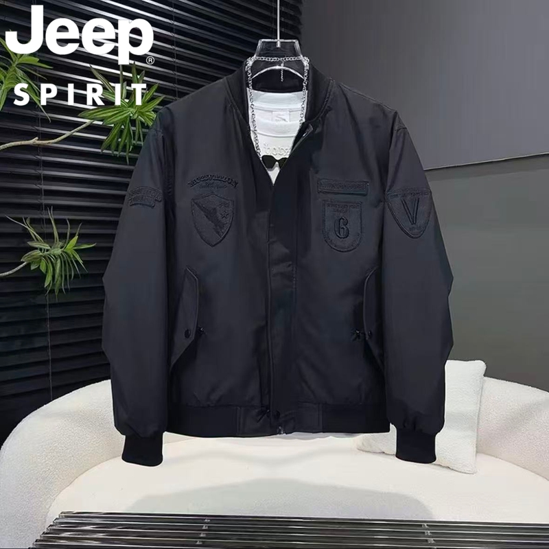 Jeepspirit Men's Casual Jacket Spring and Autumn Thin Baseball Jacket Stylish Versatile Outerwear Jeep Flight Jacket Jeepspirit Men's Casual Jacket Spring and Autumn Thin Baseball Jacket Stylish Versatile Outerwear Jeep Flight Jacket