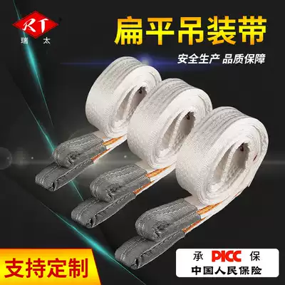 Industrial sling flat hoisting belt round stacker crane special 2t5 ton nylon canvas double buckle sling rope