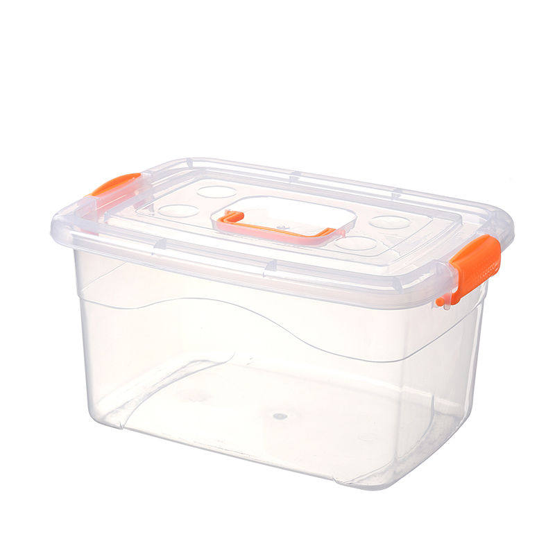 Square plastic bucket thickened portable transparent storage box toy storage box with cover small medium size clothes finishing box storage