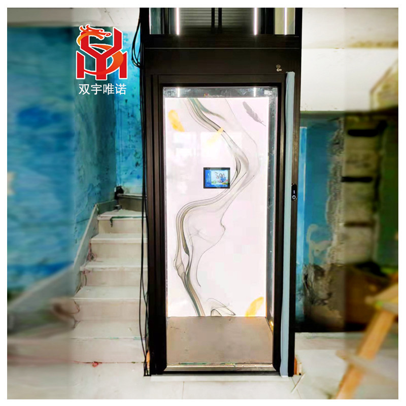 Traction Platform Type Small Home Villa Sightseeing Lift Indoor lifting table No bottom pit stationary three 45 floors