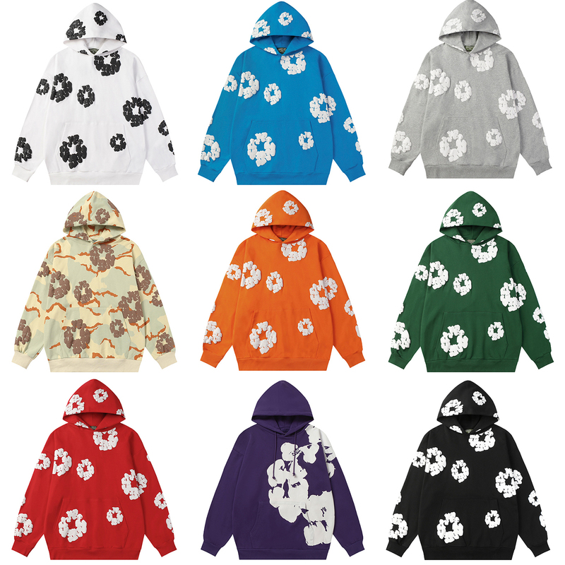 High-Quality Kapok Foam Camouflage Print American Retro Niche Loose Heavyweight Hooded Sweatshirt for Men and Women