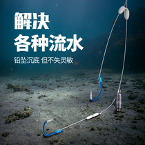 New type running lead wire double hook finished set tied anti-entanglement free drift Iseini automatic Carp Hook
