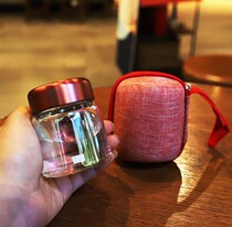 Pocket small water glass 100ml mesh red small capacity water glass 100ml Mini portable small anti-leak transparent glass