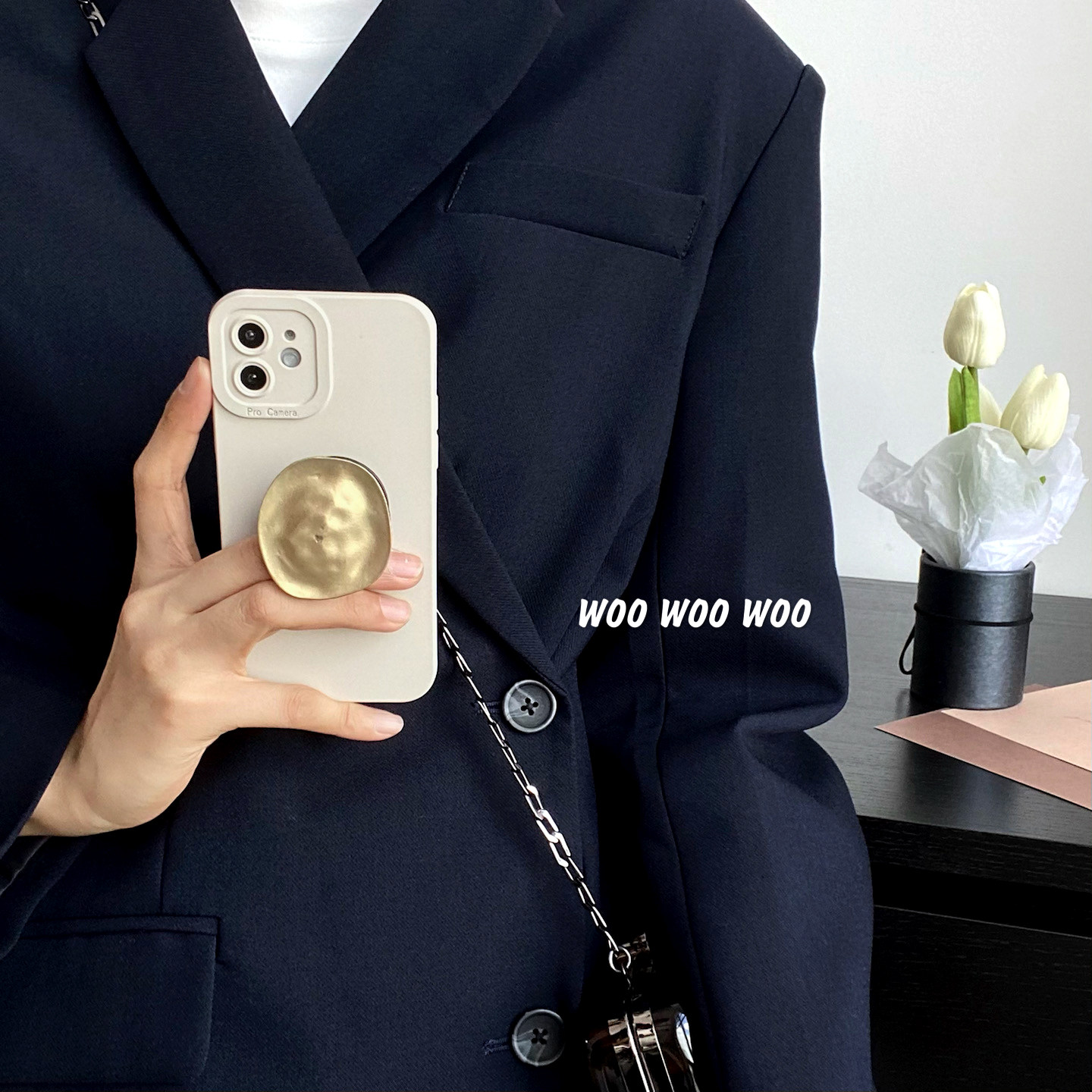 Niche retro suitable for Apple 13 shell premium khaki iphone12promax bracket new 11