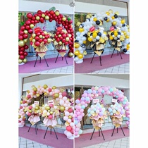 Opening atmosphere layout balloon flower basket barley shop door decoration anniversary celebration party creative arch