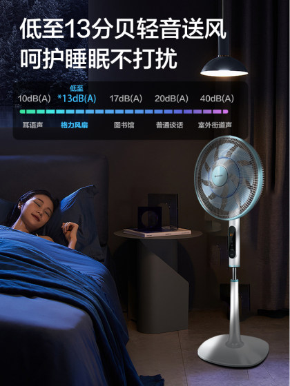 格力正品电风扇新款落地轻声家用一级能效直流变频立式大风力遥控