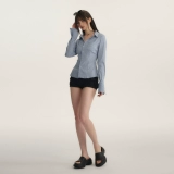 Осенняя рубашка, дизайнерский приталенный корсет, тренд сезона, облегающий крой