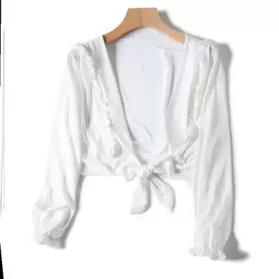 Coat summer long sleeve blouse swimsuit one piece conservative hot spring beach fashion student sexy fairy 2021 New