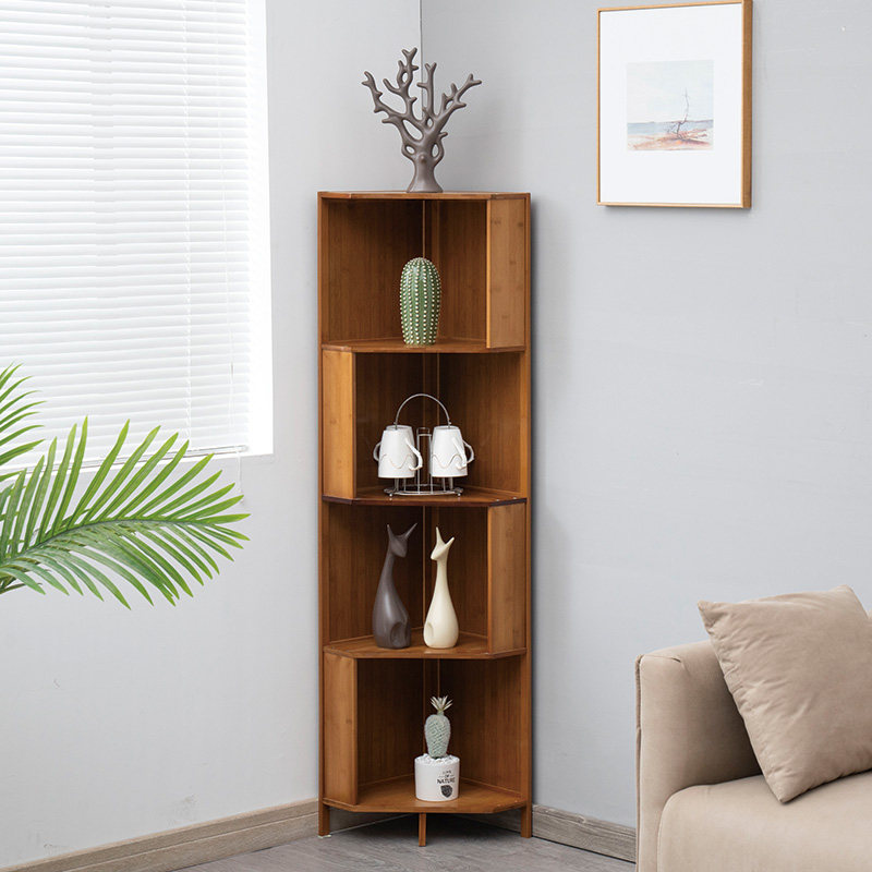 Raycore Corner Shelf Easy Living Room Wall Corner Corner Corner Cabinet Bedroom Floor Triangle Corner Bookcase Containing Deck Shelf
