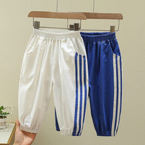 Boy Anti-mosquito Pants 2022 Summer New Side Striped Movement Casual Pants With Loose Thin and Pants Tide in the Boys