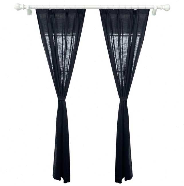 New Chinese-style villa light luxury navy blue cotton cloth bedroom living room semi-shading Japanese-style simple homestay curtain finished product