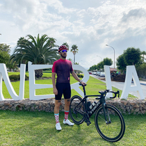 YKYWBIKE Summer men riding with short sleeves gradient color speed dry big code bike clothes sports bike clothing