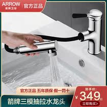 WRIGLEY black pull-out faucet Hot and cold household bathroom All copper table wash basin telescopic faucet