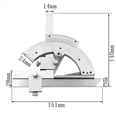 Stainless steel angle ruler 0-320 degree multi-function protractor 360 degree digital display angle ruler angle meter 