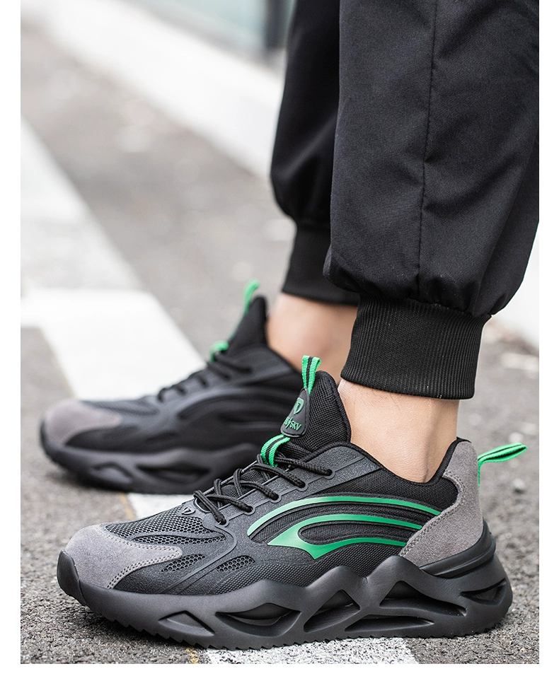 Ultra-light labor protection shoes for men, plastic steel toe, four-season breathable, anti-smash, anti-puncture work wear-resistant, soft-soled electrical insulating shoes