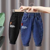 Boy gush pants integrated suede baby small tender autumn winter style children jeans winter thickened small childrens clothing outwear