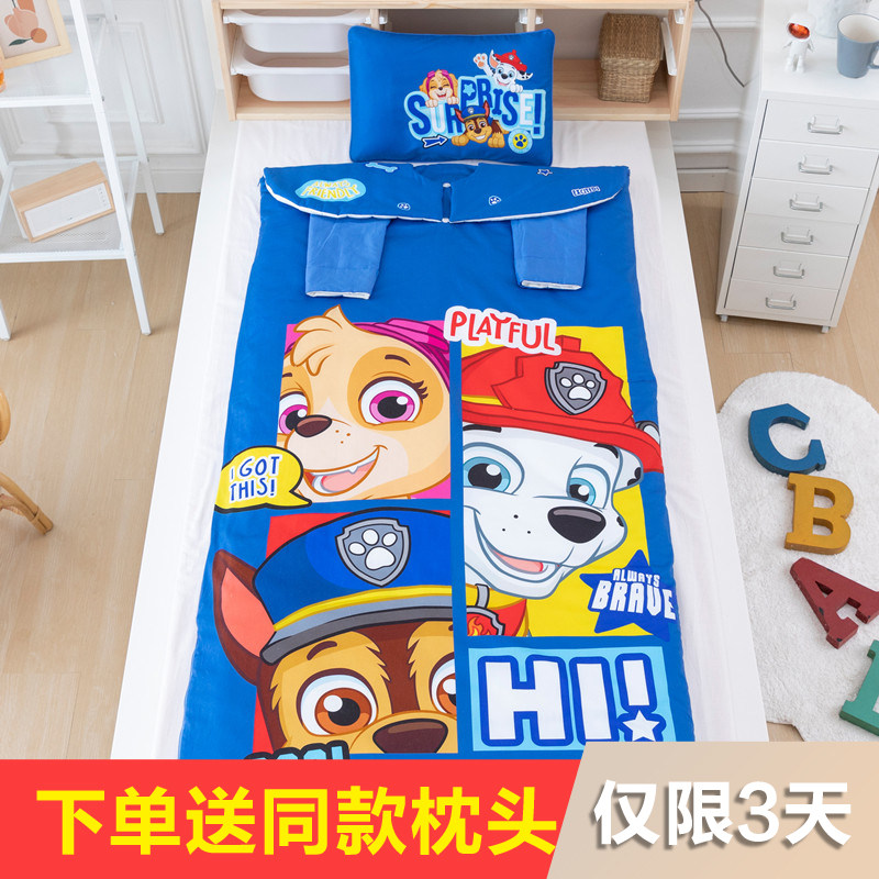 Category A Pure All-cotton Children Sleeping Bag Bed cotton Core liner Baby Anti-kick Quilt Little Pooch Patrol Wang Wang-Taobao
