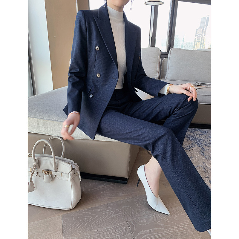 Casual fashion design sense small suit suit female spring and autumn 2021 new high-end temperament two-piece suit suit